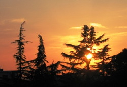 Coucher de soleil sur Rome le 2 avril 08